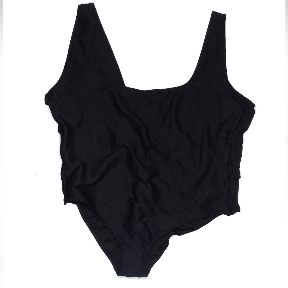 J. Crew Black Textured Scoop-neck One Piece Swimsuit Plus Size 24 NWT - Picture 4 of 9